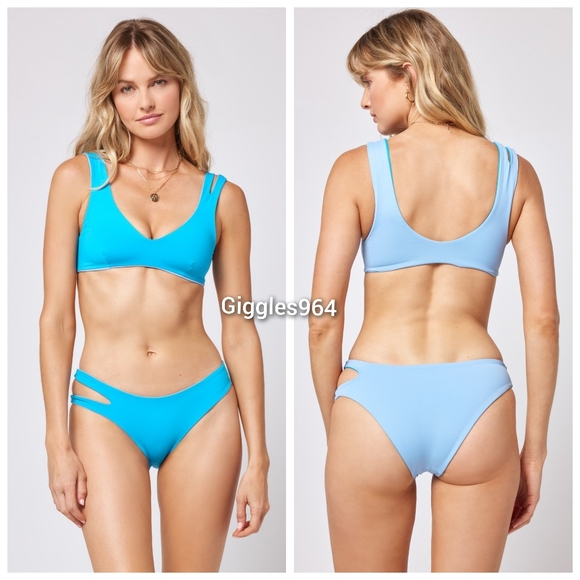 L*Space One Wave Top Breakers Bottoms Bikini Set - Picture 2 of 11